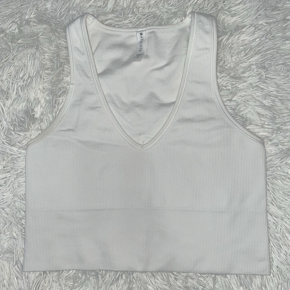 Athleta cropped tank, white, Size small
